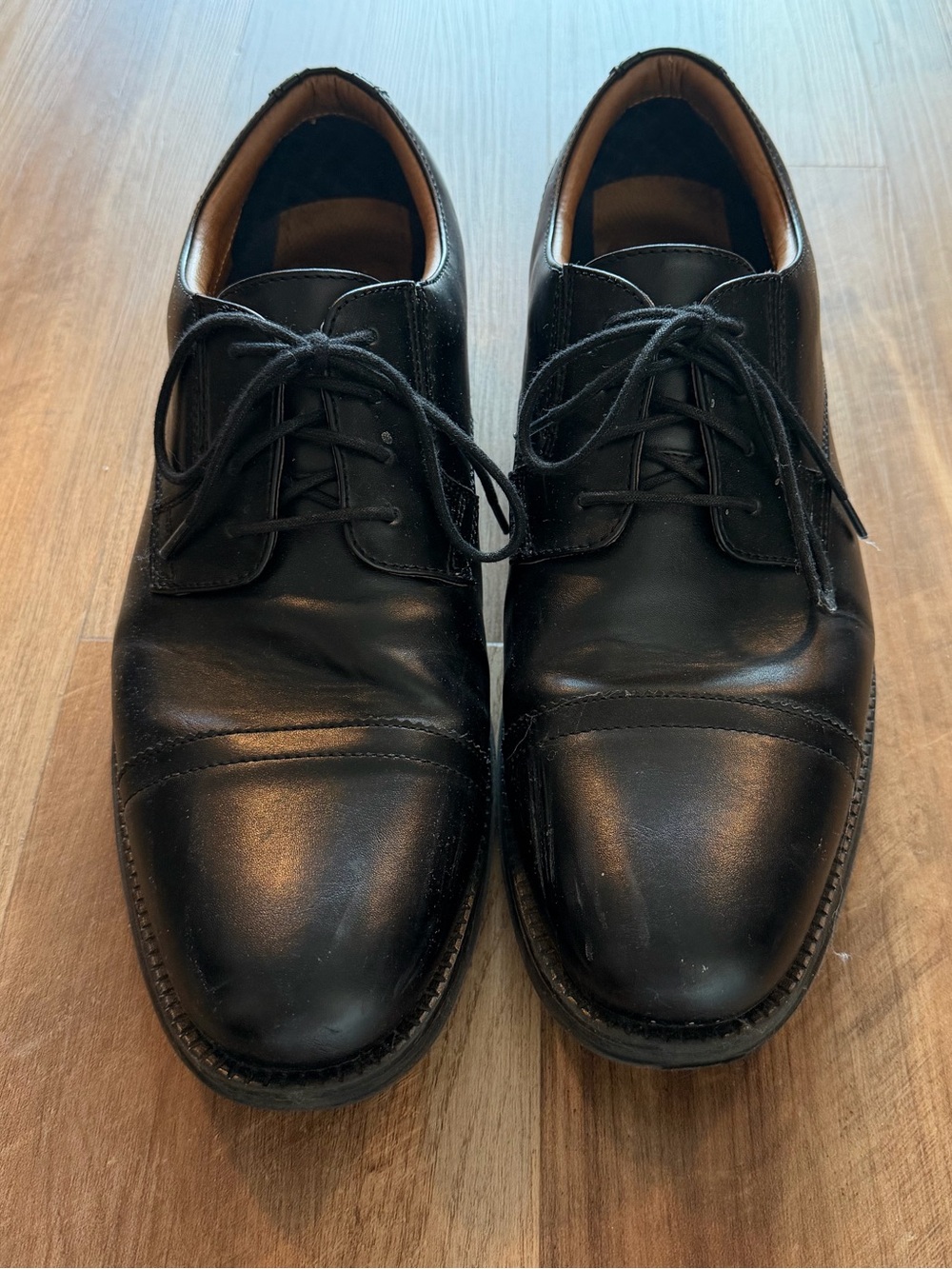 Dockers Black Leather Cap-Toe Derby Dress Shoes